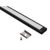 Topmet Surface 10 LED profil - Sort med frostet front, 2 meter