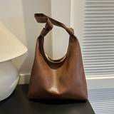 Vintage Large Capacity Hobo Bag Retro Shoulder Tote Bag Womens Fashion Handbag  Purse For Commute - Brown