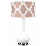 Milo Bordlampe i keramik og polyester H69 cm 1 x E27 - Poleret nikkel/Hvid/Pink