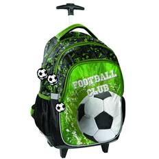 Skoletaske på hjul - Fodbold Grøn