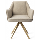 2 x Tome rotérbare spisebordsstole H80 cm polyester - Guld/Greige