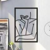 SHEIN 1pc 30*45cm Abstract Female Figure Design Metal Wall Decor Art Hanging Decoration, Hollow Out Iron Wall Art For Living Room, Dining Room, Bedroom, Bat