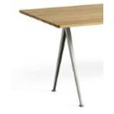 HAY Pyramide Table 02 190x85 cm - Beige Powder Coated Steel/Clear lacquered Oak