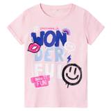 Name It T-shirt - NkfFaxina Happy - Parfait Pink - Name It - 7-8 år (122-128) - T-Shirt