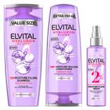 L'Oréal Paris Elvital Hyaluron Plump Leave-in Spray 150 ml + Shampoo 400 ml + Conditioner 300 ml