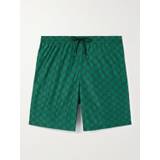 Gucci - Straight-Leg Mid-Length Logo-Print Swim Shorts - Men - Green - IT 52