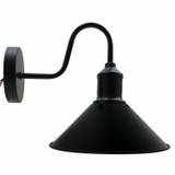 Vintage industriel væglampe, sort