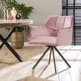 Wegas - To spisebordsstole i pink fløjl