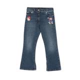 Blomstret broderede jeans til børn Blue 140 CM,164 CM,128 CM,152 CM