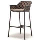 PANAMA Udendørs barstol i aluminium og quick dry textylene H101 cm - Antracit/Brun