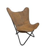 Flagermusstol i ægte læder (fås i flere forskellige farver) (Farve: Brun læder - sort stel (model "Senntek"))