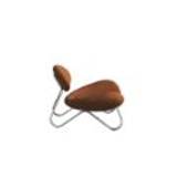 Woud Meadow Lounge Chair SH: 37 cm - Envy Leather Cognac/Chrome