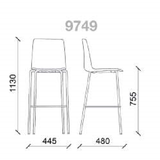 Cube Vesper stabelbar barstol, høj ryg, hvid