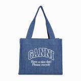 GANNI A5599 Large Easy Shopper taske - blå denim - onesize / blå
