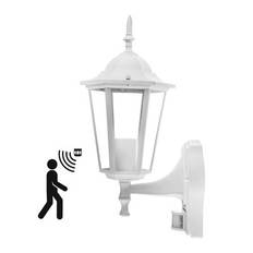 V-Tac hvid udendørs væglampe m. sensor - IP44, E27 fatning (Uden lyskilde)