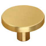 Knage / Møbelknop i børstet guld - Ø 25 mm