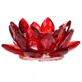 Lotus krystal Lysestage rød - Krystal lysestage - GodKarmaShop