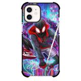 Marvel Spider Man Across The Spider Verse MIles Morales Phone Case For iPhone And Samsung Galaxy Devices - Spider Miles Morales Swinging Neon Pop Art