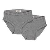 Panties 2-pack, Undertøj - Grey Melange - 4-5Y/104-110