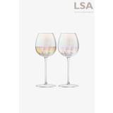 LSA International Mother of Pearl White Wine Glasses rim.