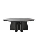 Poliform - Kensington Table Ø 200 cm, Brushed Metal Iron, Top Glossy Sahara Noir Marble