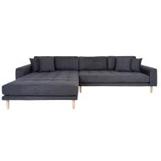Torino Lounge Sofa mørkegrå venstrevendt med lyst ben