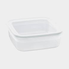 Madkasse Nordiska Plast Cook It Kvadrat, gennemsigtig/hvid, 1.6 liter