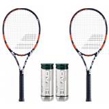 Babolat tennis pakketilbud (2 x Babolat Evoke 105 + 2 x Head Davis Cup)
