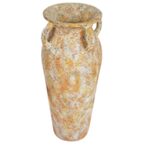 Dekorativ Vase Multicolour Terracotta 50 cm Håndlavet Malet Gulv Høj Retro Vintage-inspireret Design