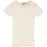 WHEAT® - Kortærmet Blonde Rib T-Shirt - eggshell - Str 86
