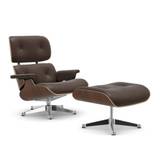 Vitra - Lounge Chair  Ottoman, New, Svartbetsad valnöt, Bas - Polerat, Läder: Kat. L40 - Leather Premium - 69