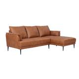 Jazz sofa med chaiselong til højre i brun okselæder