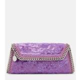 Stella McCartney Falabella sequined clutch - purple - One size fits all