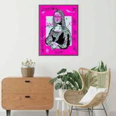 Pc Mona Lisa Graffiti Aesthetic Poster Classic Leonardo Da Vinci Alter Art Pop Street Pink Prints Canvas Painting Coffee Bar Decor No Frame - A Frameless - 40*60,50*70,30*40,20*30