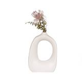 Pearl vase - hvid keramik - B 20 x D 9 x H 28,5 cm