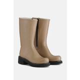 3/4 Rubber Boots With Zip - Otter - S39 - rub47zip 3 4 rubber boots with zip rain boots otter