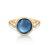 Julie Sandlau PRIME ring forgyldt RI248GDSACRCZ48 - safirblå krystal
