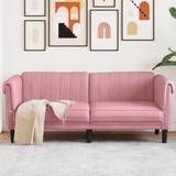 vidaXL 2-personers sofa velour lyserød