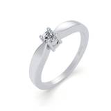 Smykkekæden 14 Karat Hvidguld Ring med Diamant 0,10 Carat W/SI