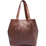 Klassisk skind shopper taske i tidsløst design / 15568 - Brandy - Onesize