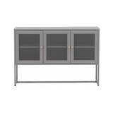 Mala sideboard i stål og glas H80 x B120 x D40 cm - Lysegrå