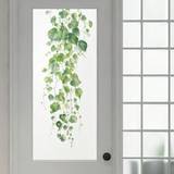 SHEIN 1PC Green Leaf Wall Sticker, Green Plants Nature Rattan Wall Decals For Door Decor Hang Vine Leaves Wall Decal For Bedroom Kitchen Classroom Offices H