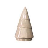 Ib Laursen Juletræ kegleformat porcelæn m. brede riller på langs 14cm gråbrun