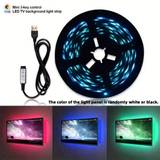 SHEIN 1 Roll 3-Color Button Control Led Light Strip, 60/120/180 Leds Tv Backlight Decor Light With Usb Power, Easy Installation, 1m/2m/3m For Computer, Cabi