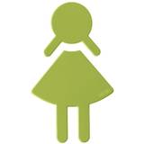 Figur skilt til WC - dame: Farve - Æblegrøn