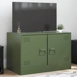 vidaXL tv-bord 67x39x44 cm stål olivengrøn