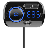 Bluetooth 5.0 / FM transmitter til bil - Sort