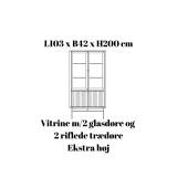 Kristensen Velvet vitrine (Vitrine m/2 glasdøre & 2 trædøre - ekstra høj, 1 - Træben / messing stel, Ask massiv)