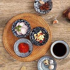 6pcs/set Ceramic Tray, Creative Ceramic Snack Dish, Sushi Mustard Dip Dish, Floral Seasoning Sauce Dish Commercial Flavor Dish, For Home Room Living Room Office Kitchen Restaurant Decor