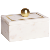 Dekorativ æske i hvid marmor 10 x 7 x 15 cm Opbevarings-organisator Moderne glam-accent